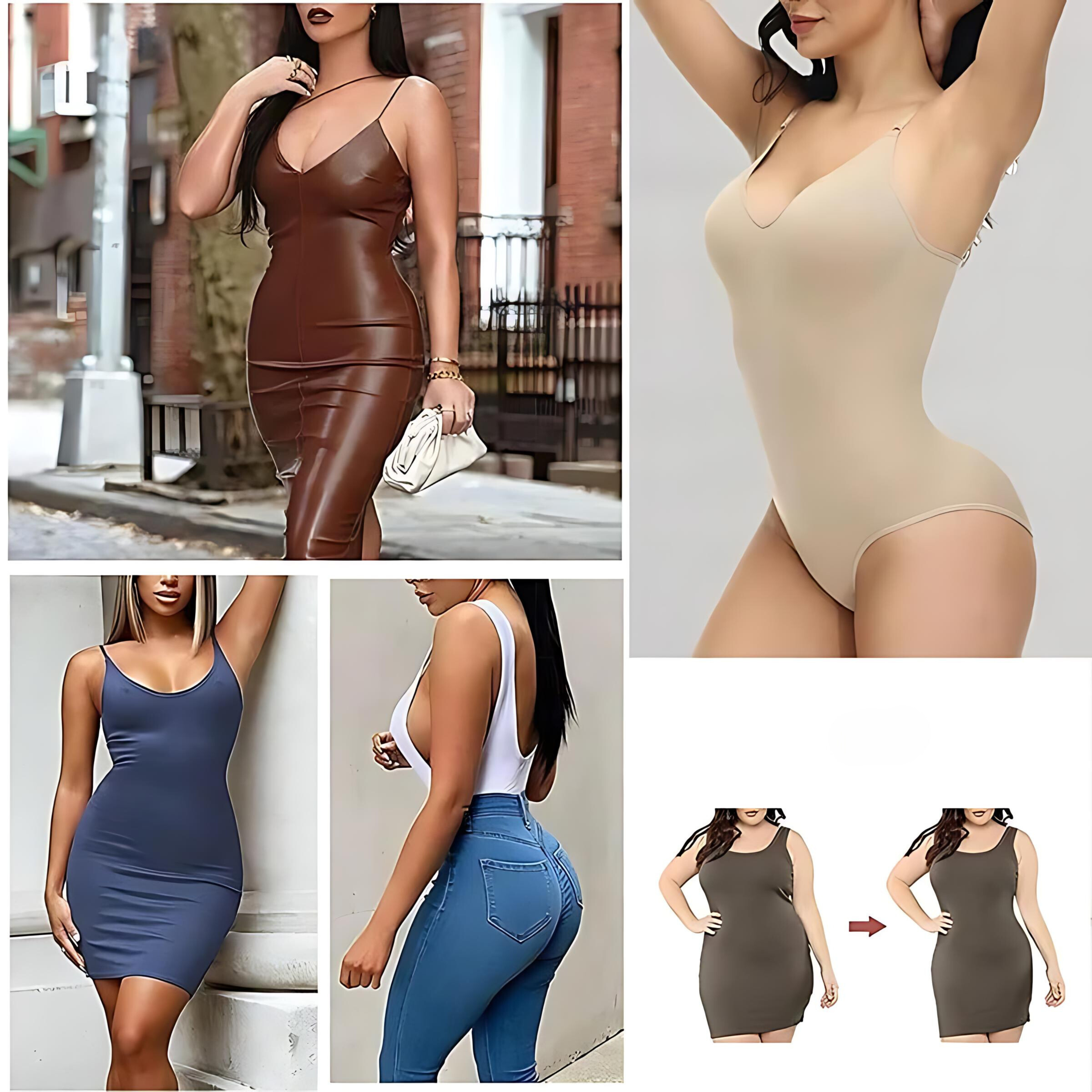 AWALIU® V-Ausschnitt Shapewear Bodysuit