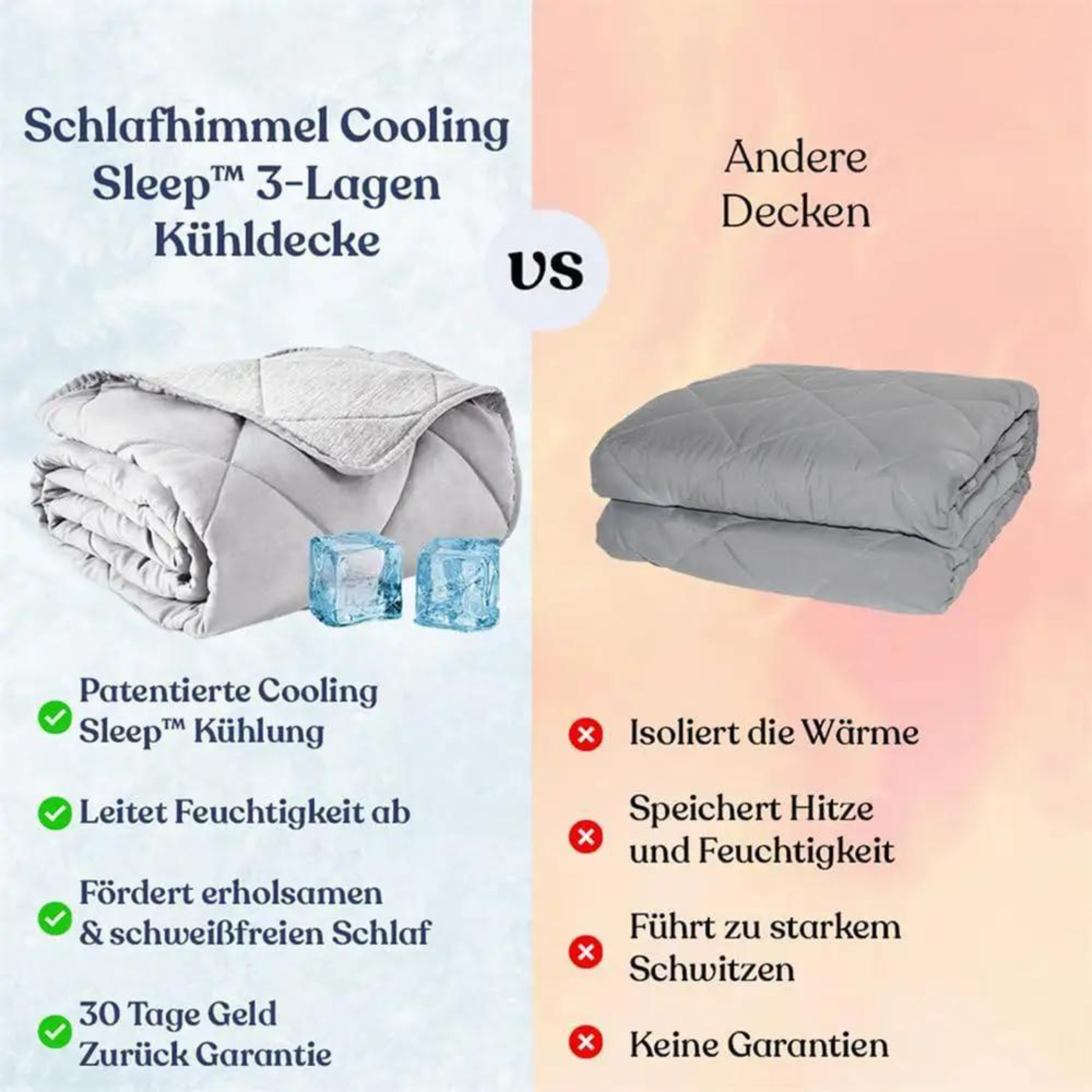 AWALIU® Kühlende Schlafdecke mit 3 Schichten